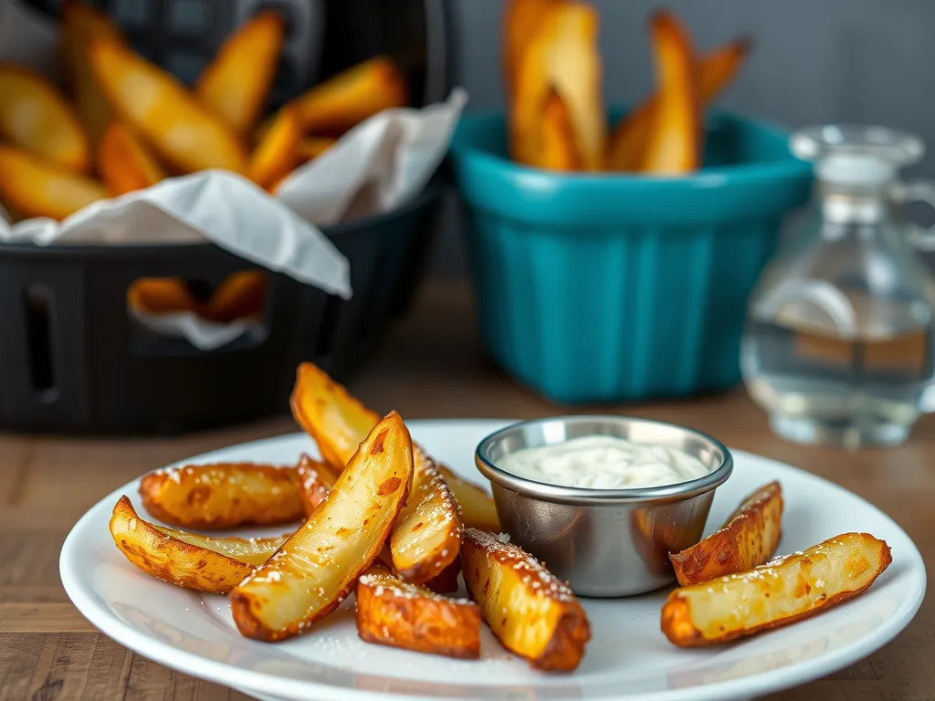 Crispy Air Fryer Potato Wedges with Garlic Powder