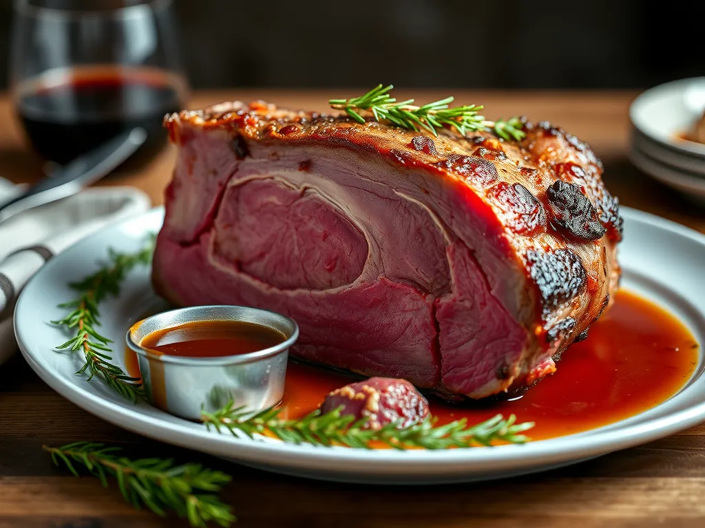Simple Standing Rib Roast with Au Jus