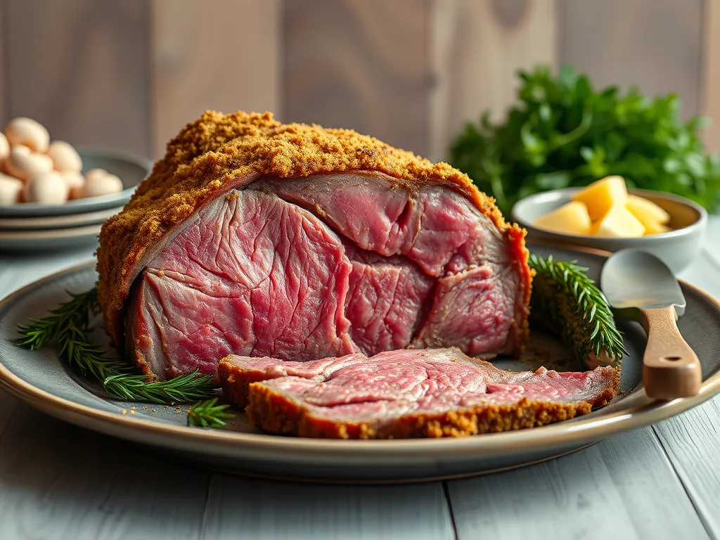 Standing Rib Roast with Mustard Crust