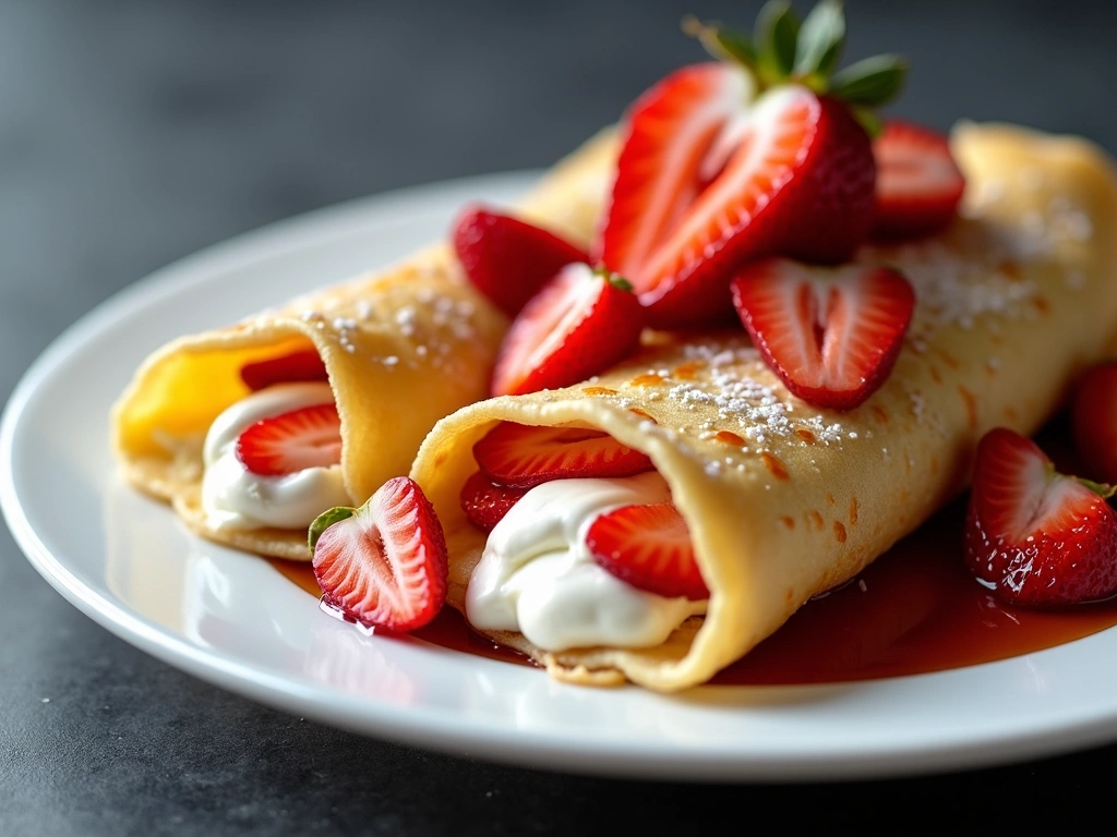 Strawberry Cream Cheese Crepes