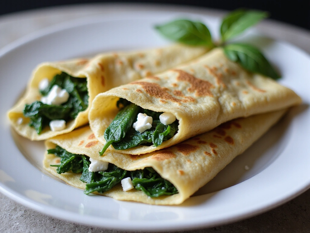 Vegetarian Spinach and Feta Crepes